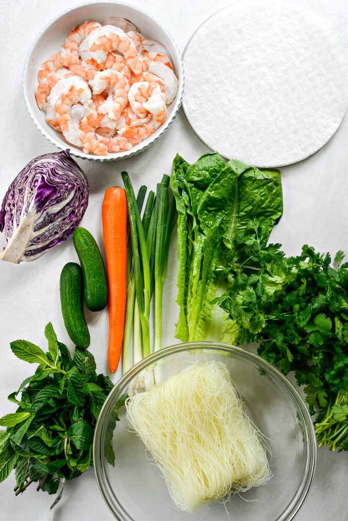 ingredients for Shrimp Spring Rolls