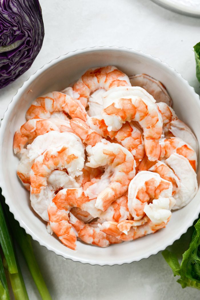 cooked halved shrimp
