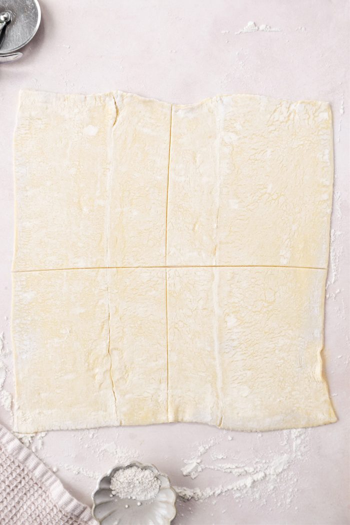 cut into 4 squares