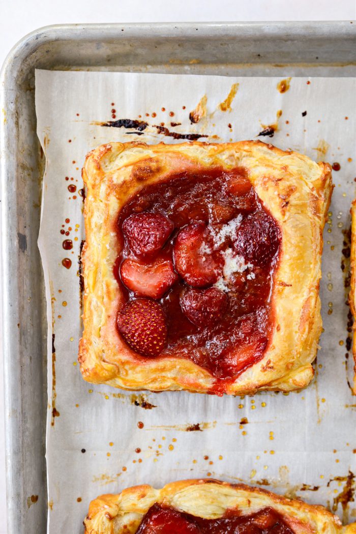baked Strawberry Rhubarb Pastry Pies