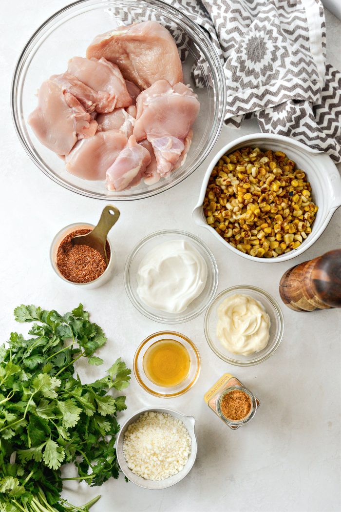 Grilled Chicken Mexican Street Corn Bowls ingredients