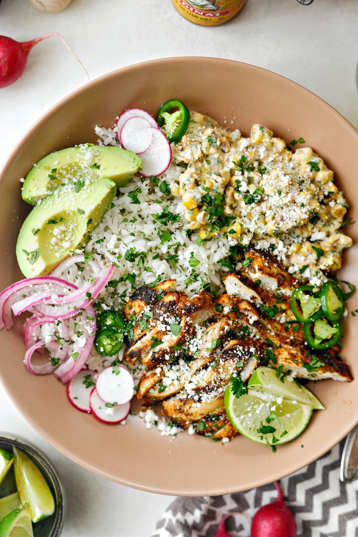 Grilled Chicken Mexican Street Corn Bowls