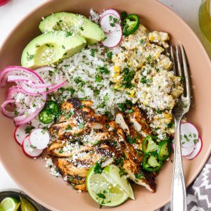 Grilled Chicken Mexican Street Corn Bowls