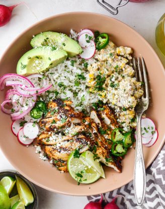 Grilled Chicken Mexican Street Corn Bowls