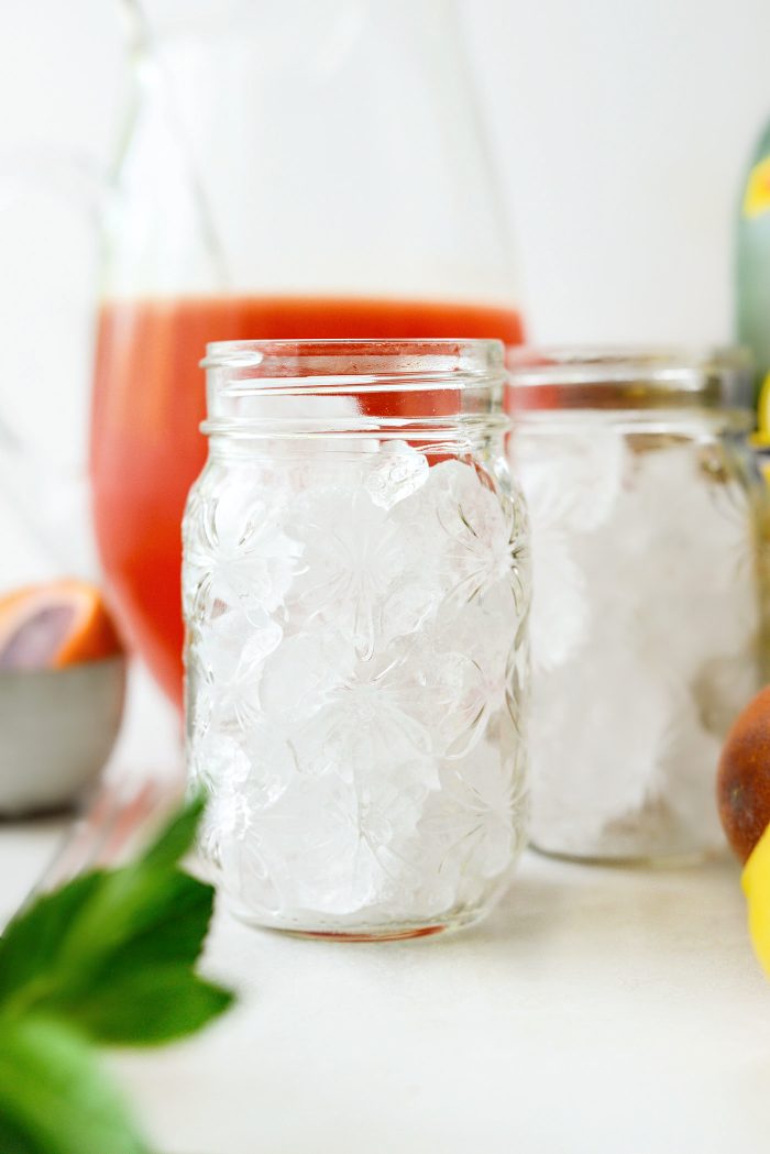 fill glasses with ice