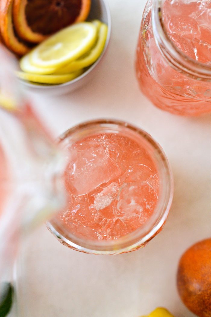 fill 3/4 of the way with lemonade