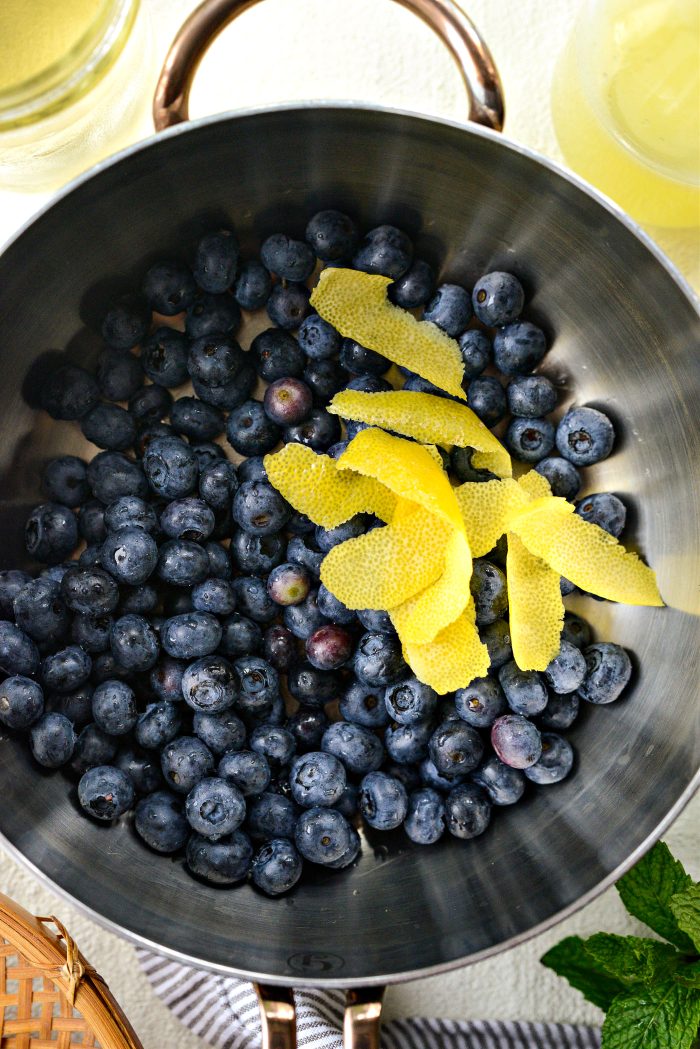 blueberries and lemon peel