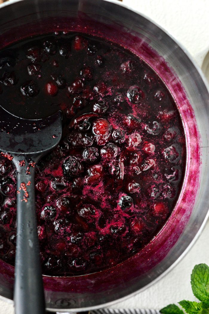simmered blueberries