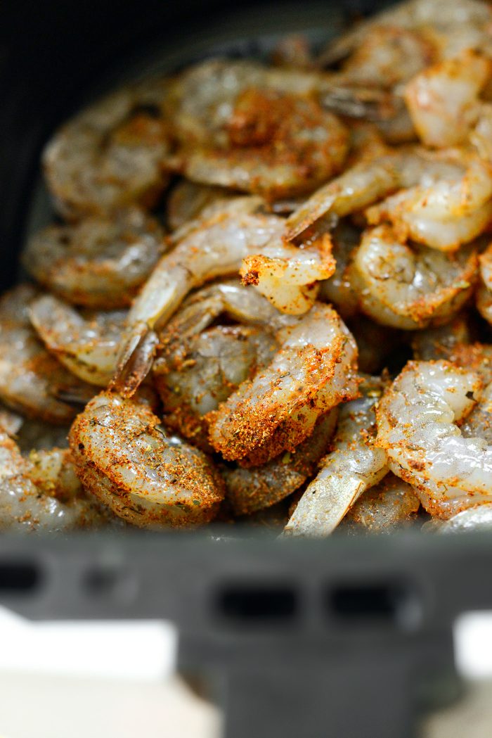 Shrimp seasoned with air fryer