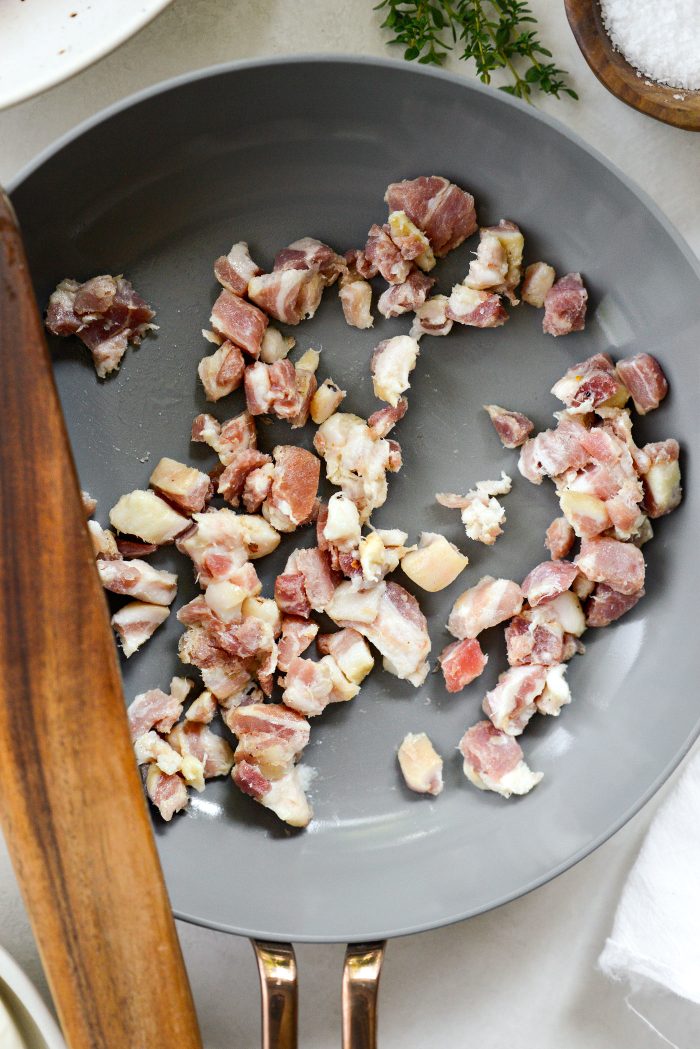 add pancetta to a small skillet