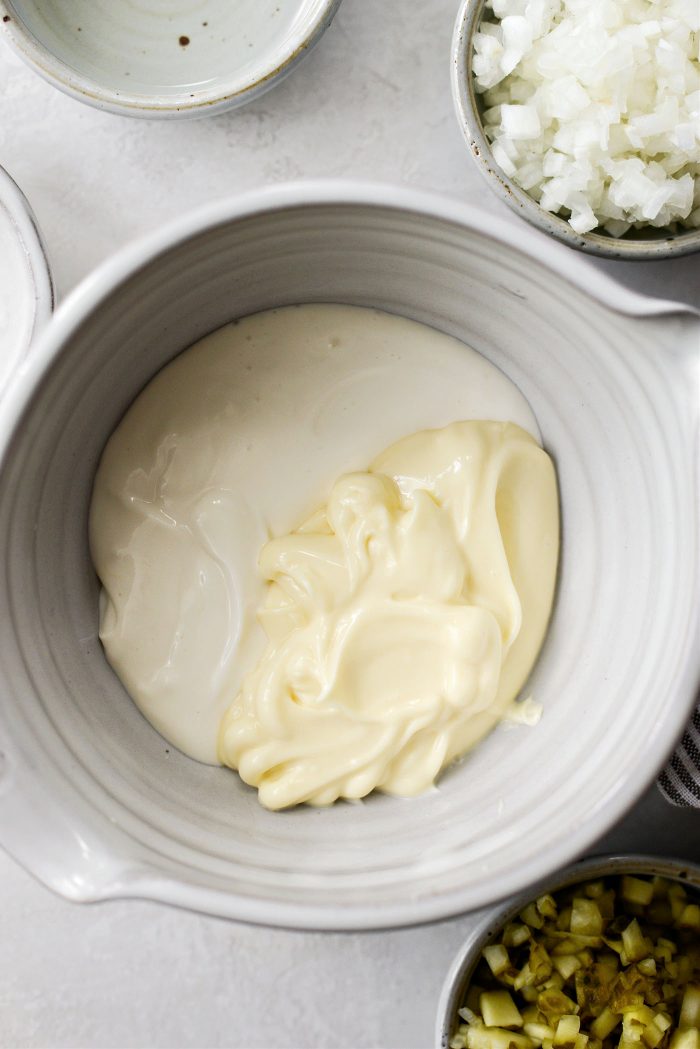 mayo and yogurt in bowl