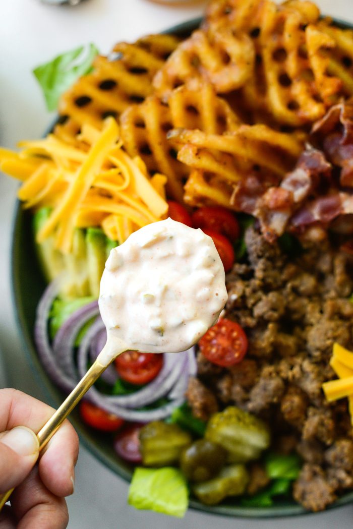 drizzle with thousand island dressing