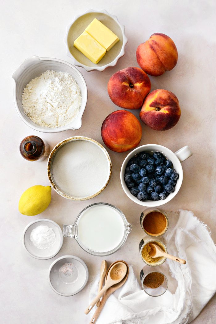 Blueberry Peach Cobbler Ingredients