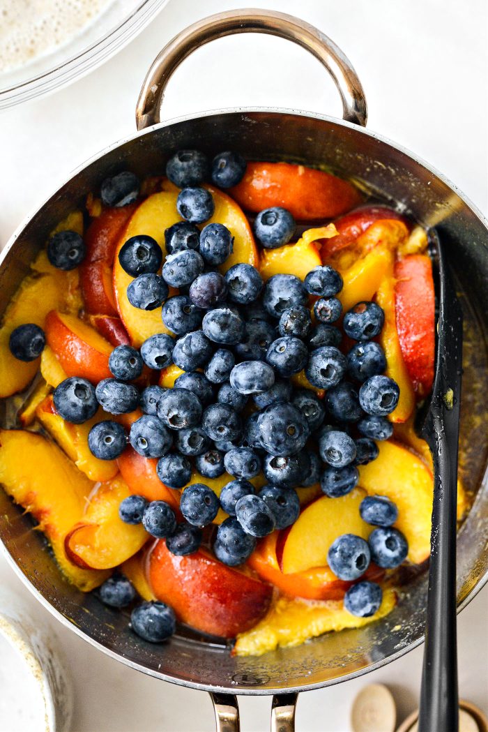 once boiling, remove and add vanilla and blueberries
