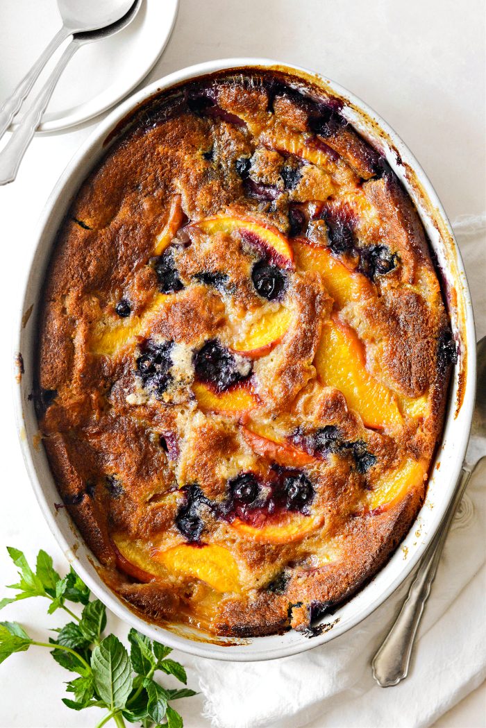 baked Blueberry Peach Cobbler