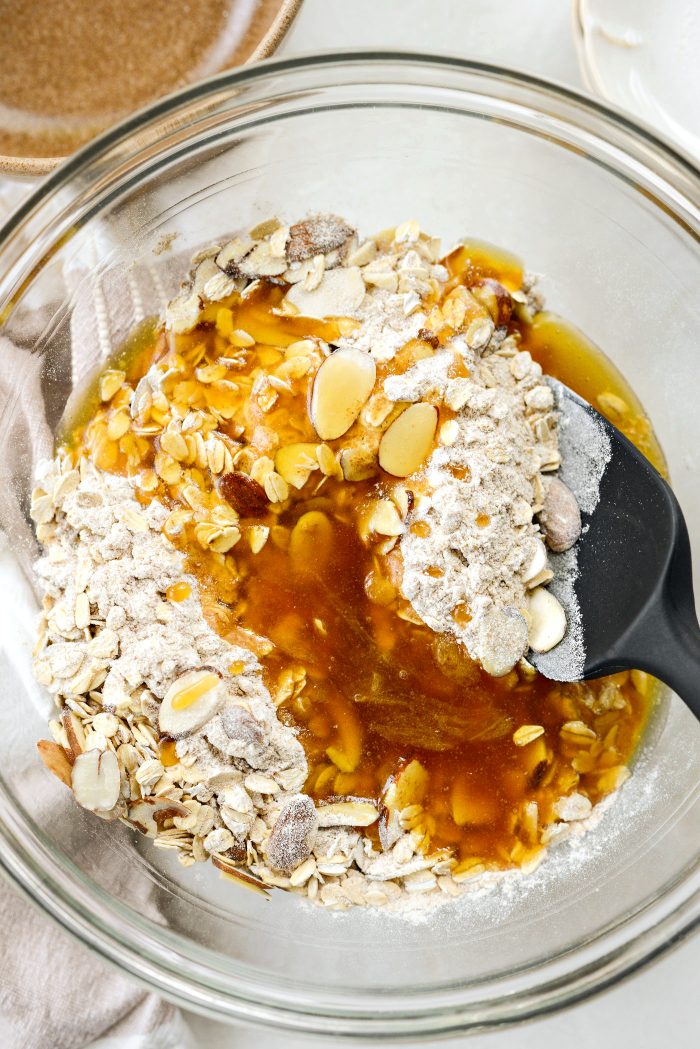 pour in honey mixture