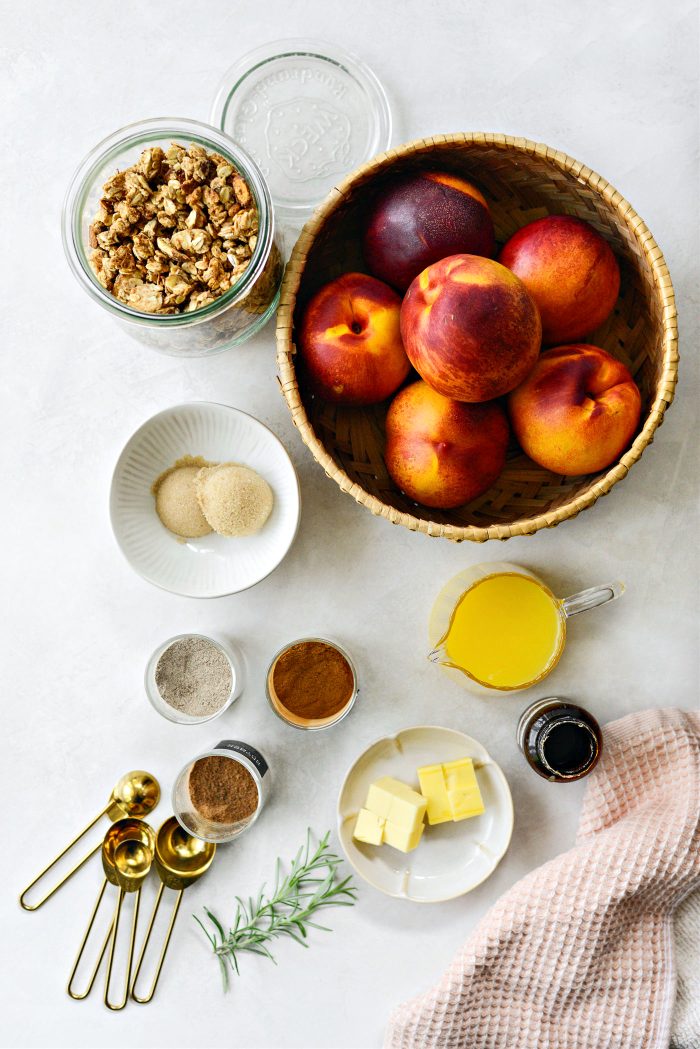 ingredients for Baked Vanilla Cardamom Nectarines