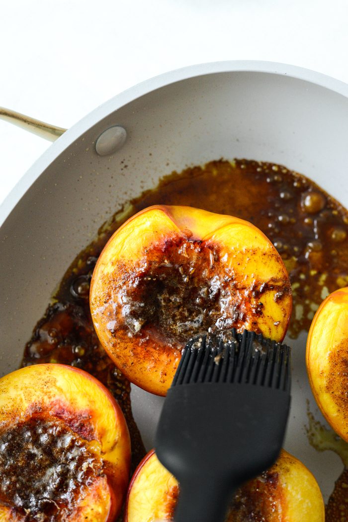brush nectarines with the buttery brown sugar mixture