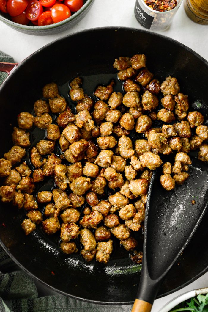 browned Italian sausage