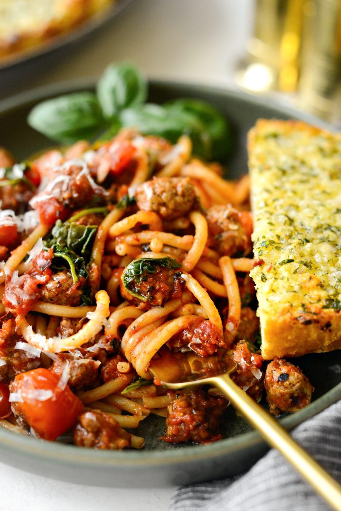 Italian Sausage Tomato Kale Pasta