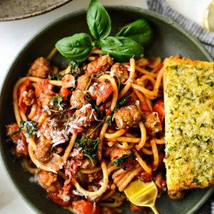 Italian Sausage Tomato Kale Pasta
