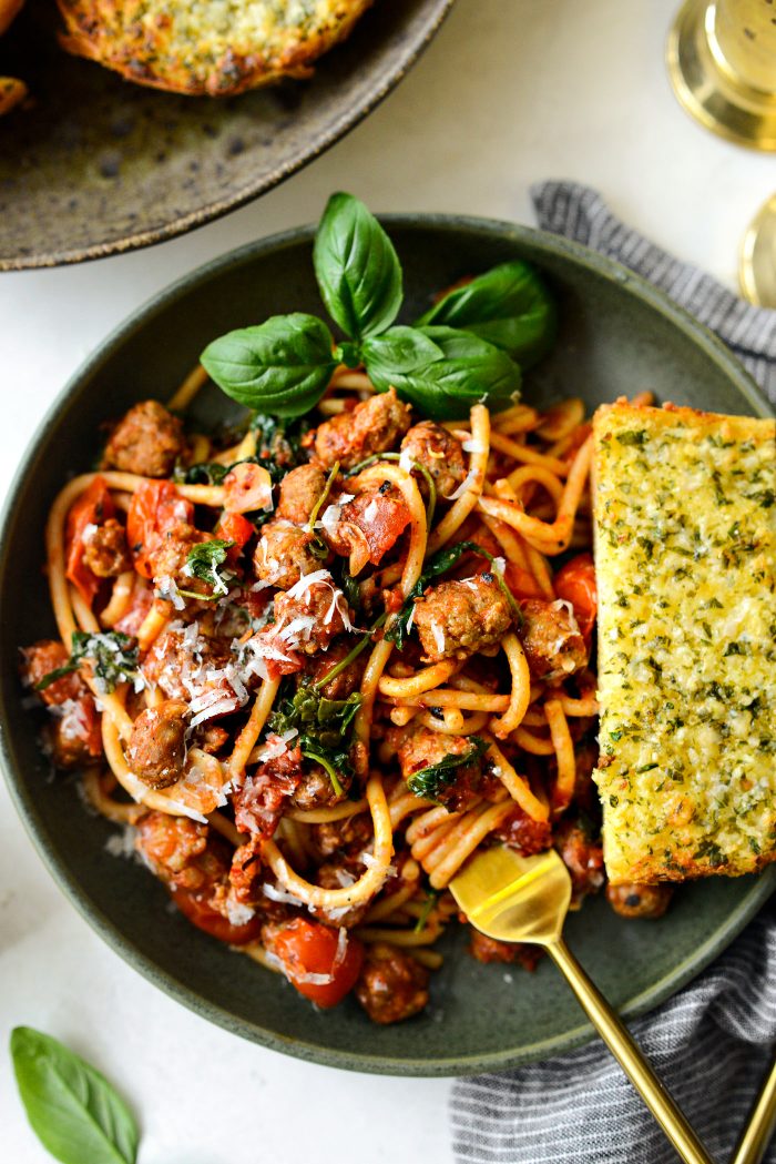 Italian Sausage Tomato Kale Pasta