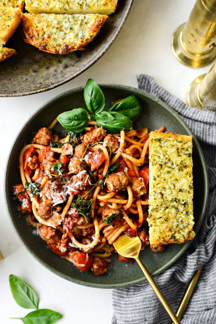 Italian Sausage Tomato Kale Pasta