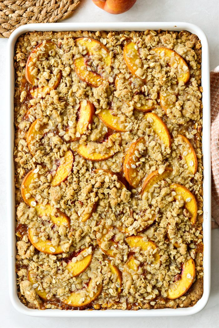 baked Summer Peach Streusel Bars