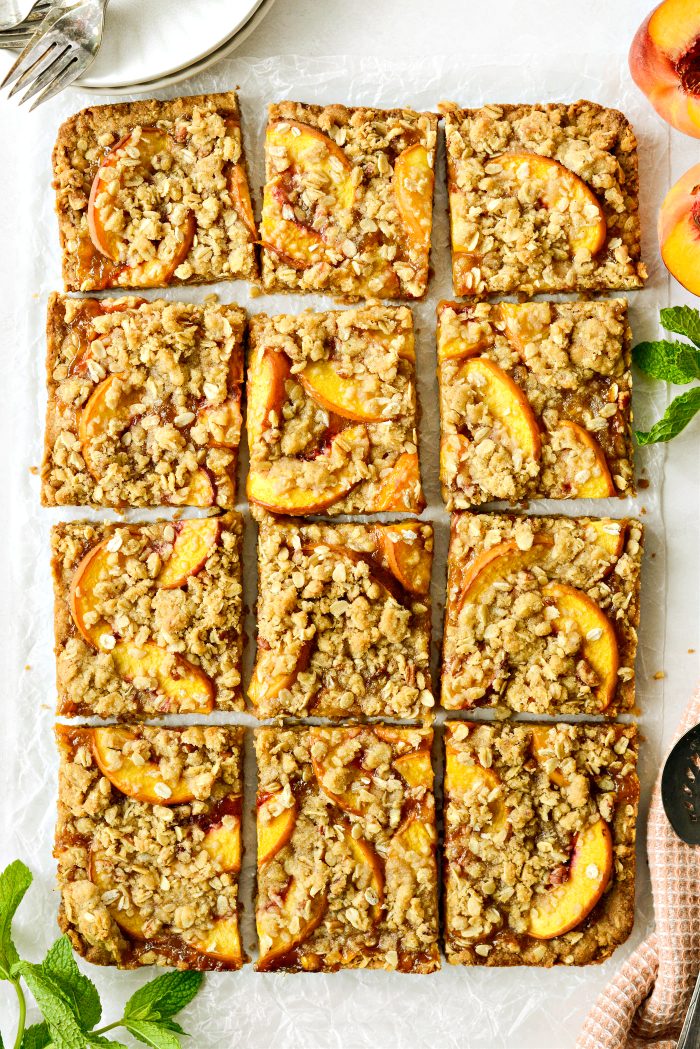 Summer Peach Streusel Bars