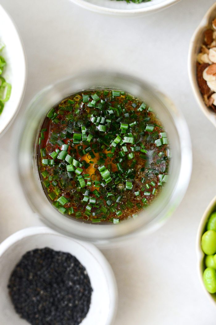 salad dressing ingredients in jar