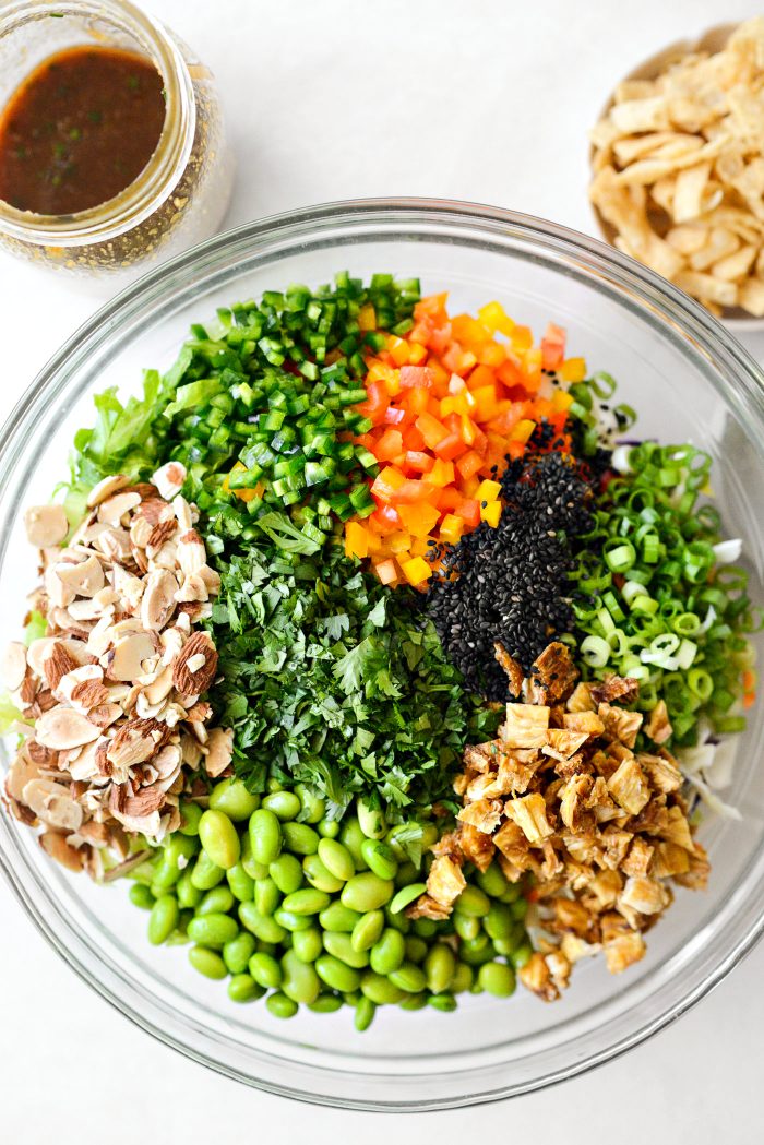 salad ingredients in bowl