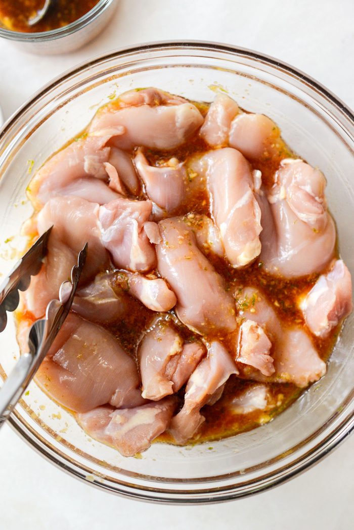 add chicken to bowl