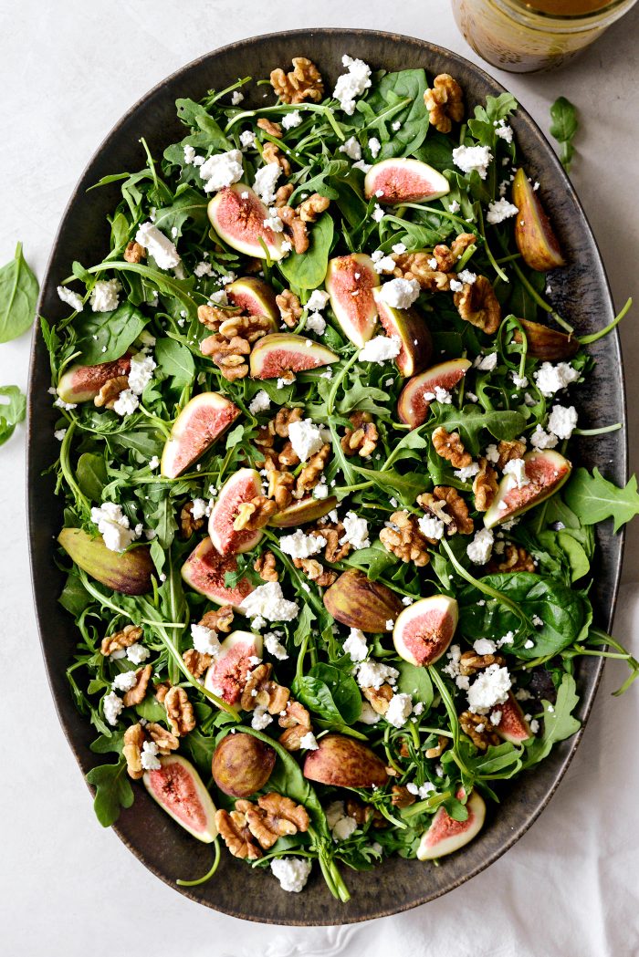 top with walnuts and goat cheese