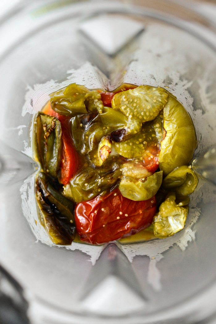 add roasted veggies to blender and set off to the side