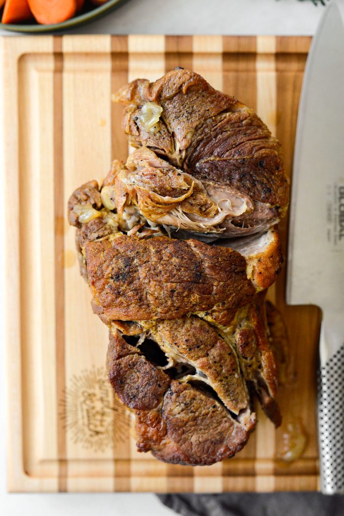 remove pork shoulder to cutting board