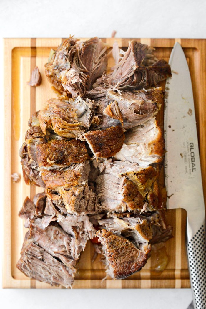 cut pork into 8 large chunks