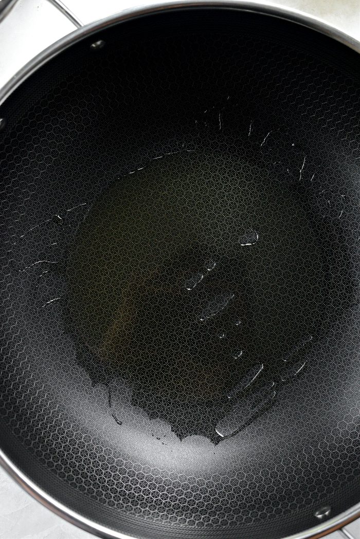 olive oil in skillet