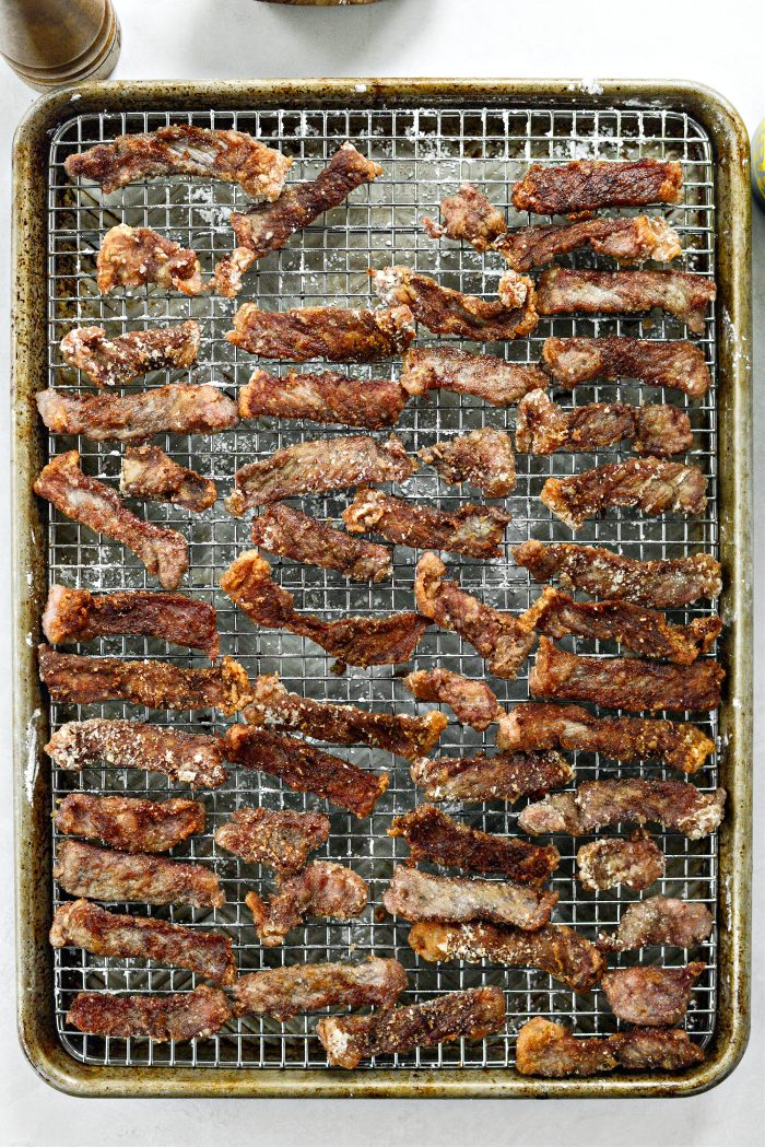 transfer beef back to wire rack