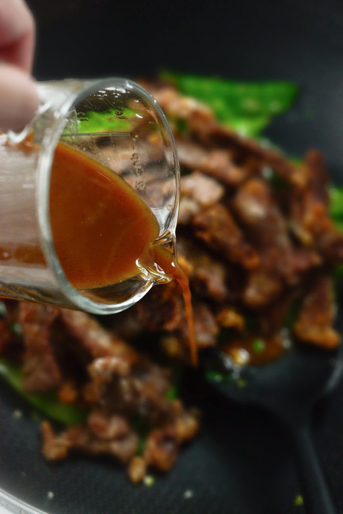 pour in stir-fry sauce