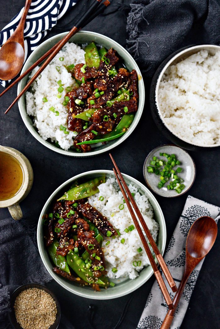 Crispy Honey Beef with Snow Peas