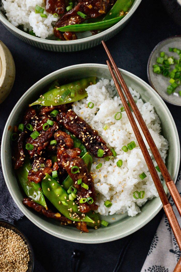 Crispy Honey Beef with Snow Peas