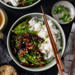 Crispy Honey Beef with Snow Peas