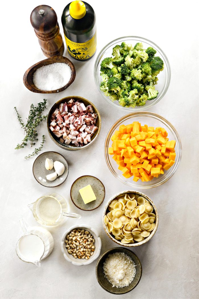 Ingredients for Orecchiette with Squash and Broccoli