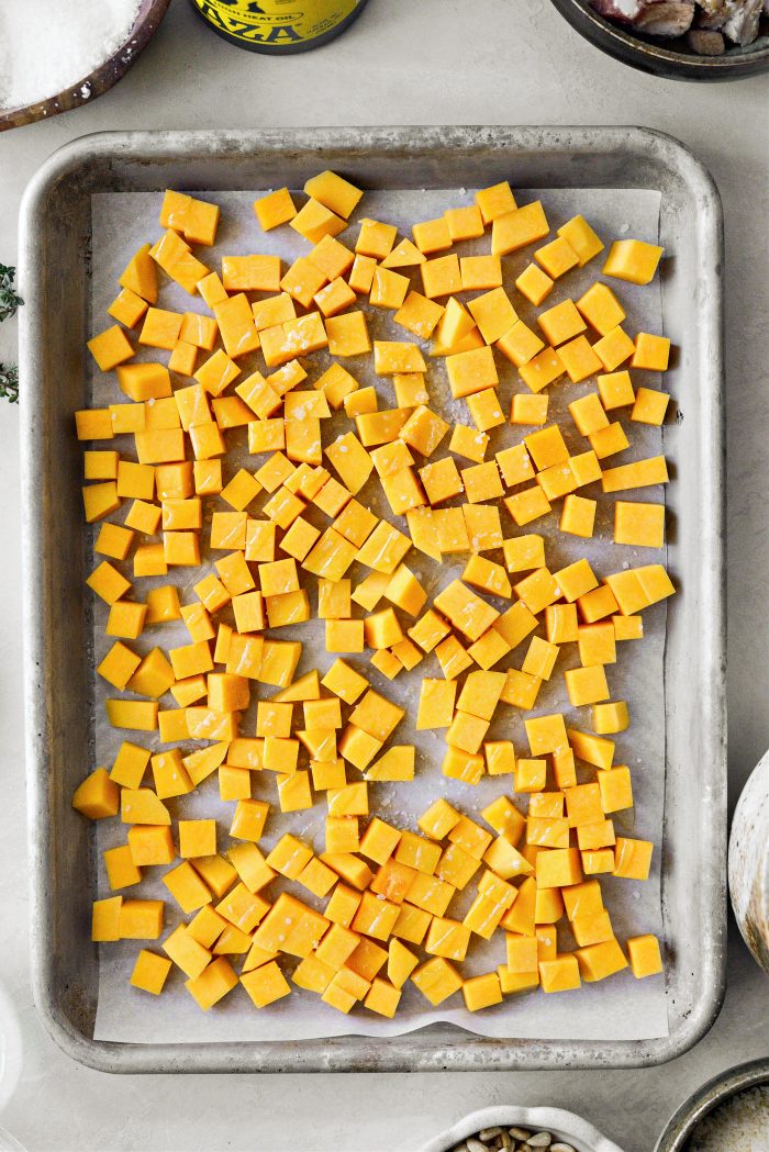 squash, oil and salt