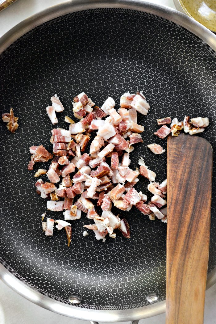 pancetta in large skillet