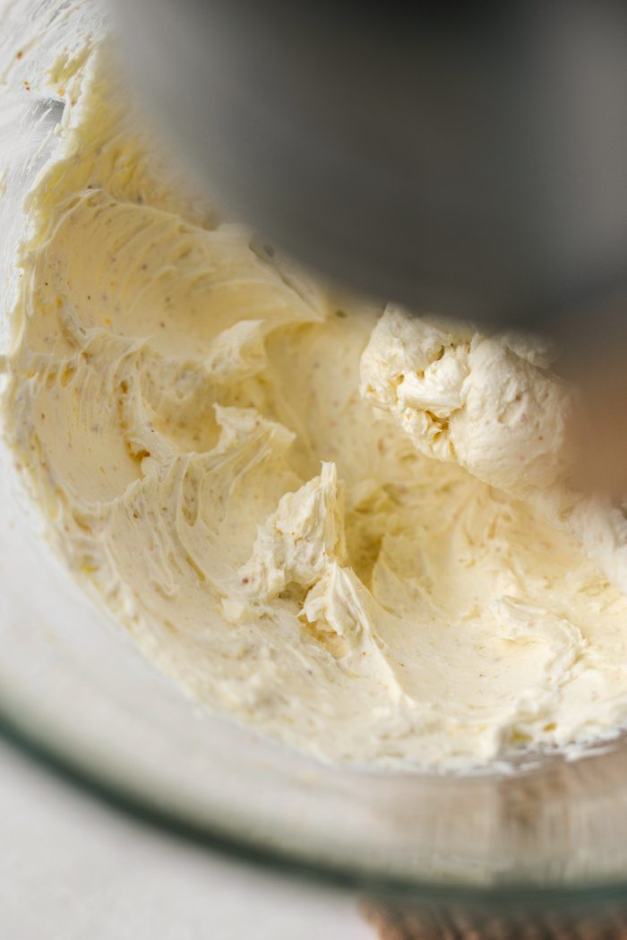 cream solidified brown butter and softened cream cheese