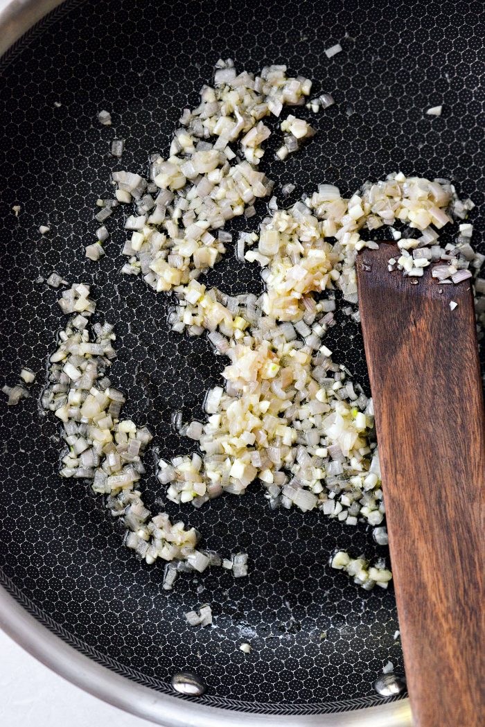 sautéed shallots and galric