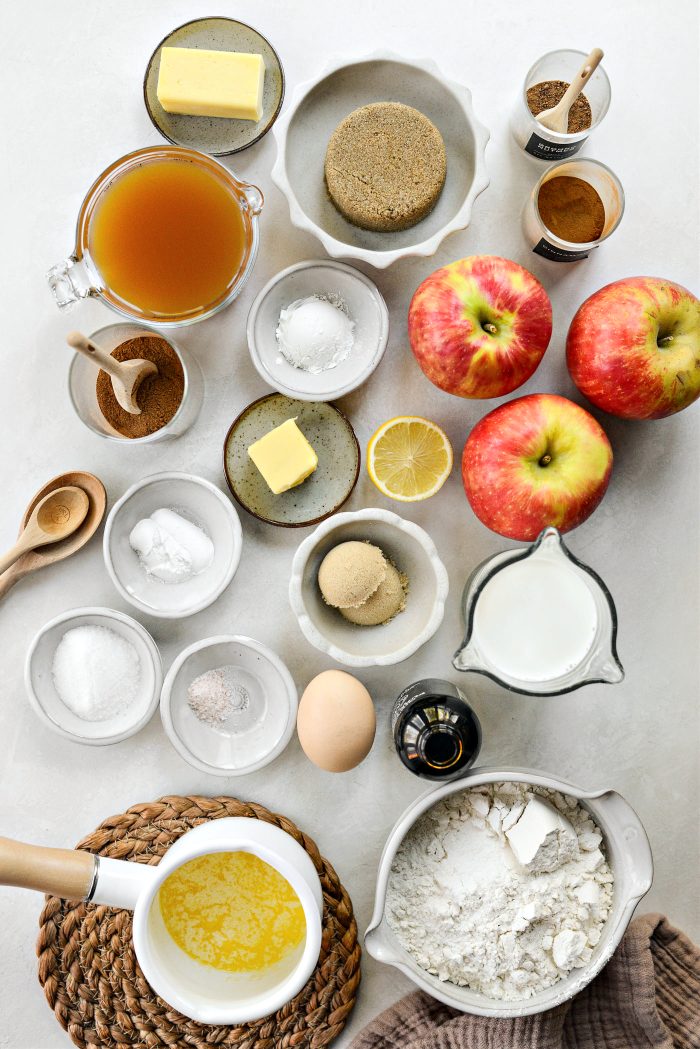 ingredients for Spiced Apple Pancakes with Cider Syrup
