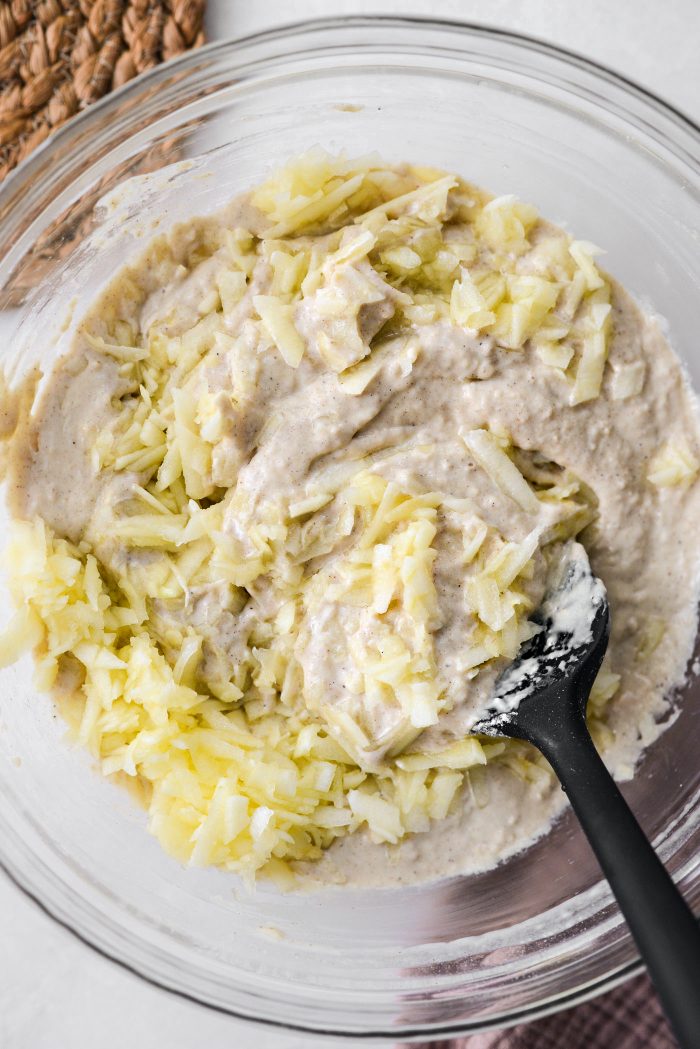 fold in shredded apple