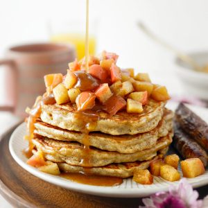 Spiced Apple Pancakes with Cider Syrup